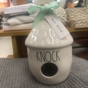 Rae Dunn “KNOCK” Ceramic Birdhouse Farmhouse Decor NWT